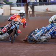 AUSSIE CHARGERS: Jason Doyle and Jack Holder do battle in the opening heat