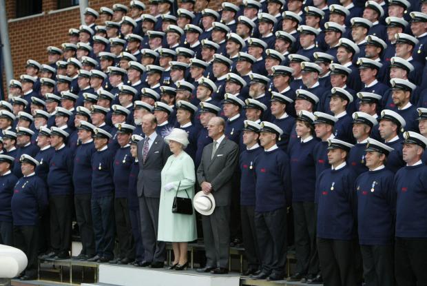 Bournemouth Echo: The Queen and the Duke of Edinburgh at the RNLI in Poole