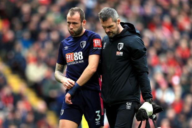 Steve Cook suffered a hamstring injury in the first half of Cherries’ 2-1 defeat at Liverpool last month