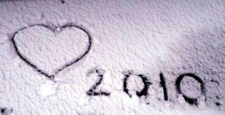 Love 2010 in the snow on January 6, 2010. Sent in by  Zoe Shackleton.