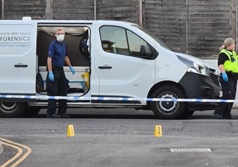Bournemouth Echo: A scenes of crime investigation van at the incident. Picture: Andy Fairey