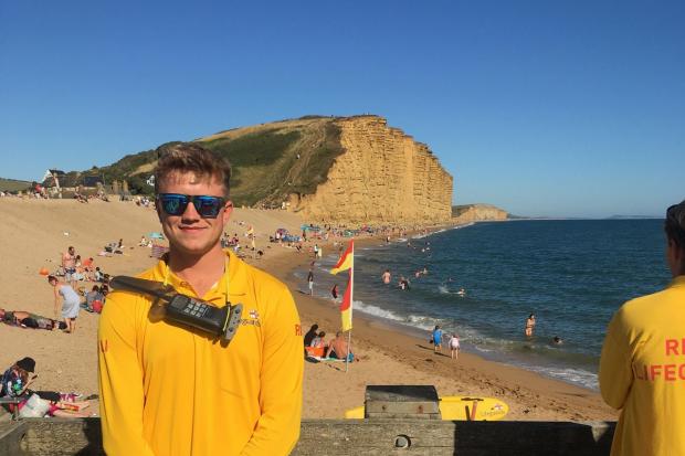 Jamie Hannaford at West Bay  Picture: RNLI