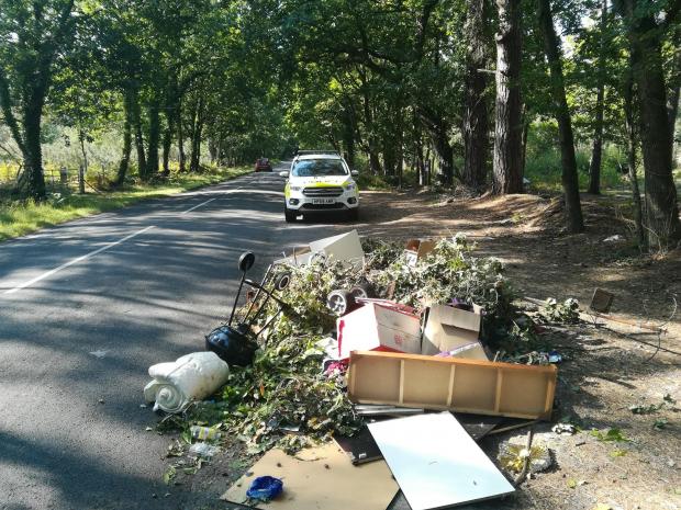 Bournemouth Echo: Police came across rubbish dumped in Arrowsmith Road, Poole. Picture: Poole Police