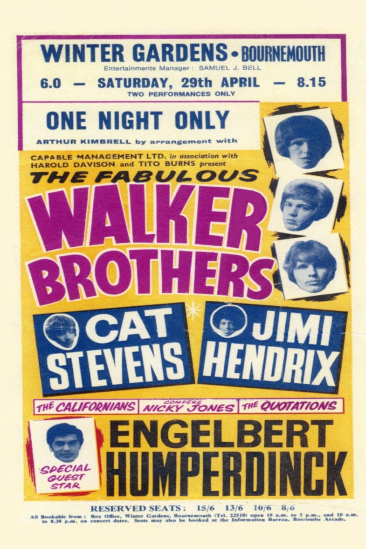 Email from daverobinson5@hotmail.com Received 21.8.10. Hendrix & Walker Bros - 1967