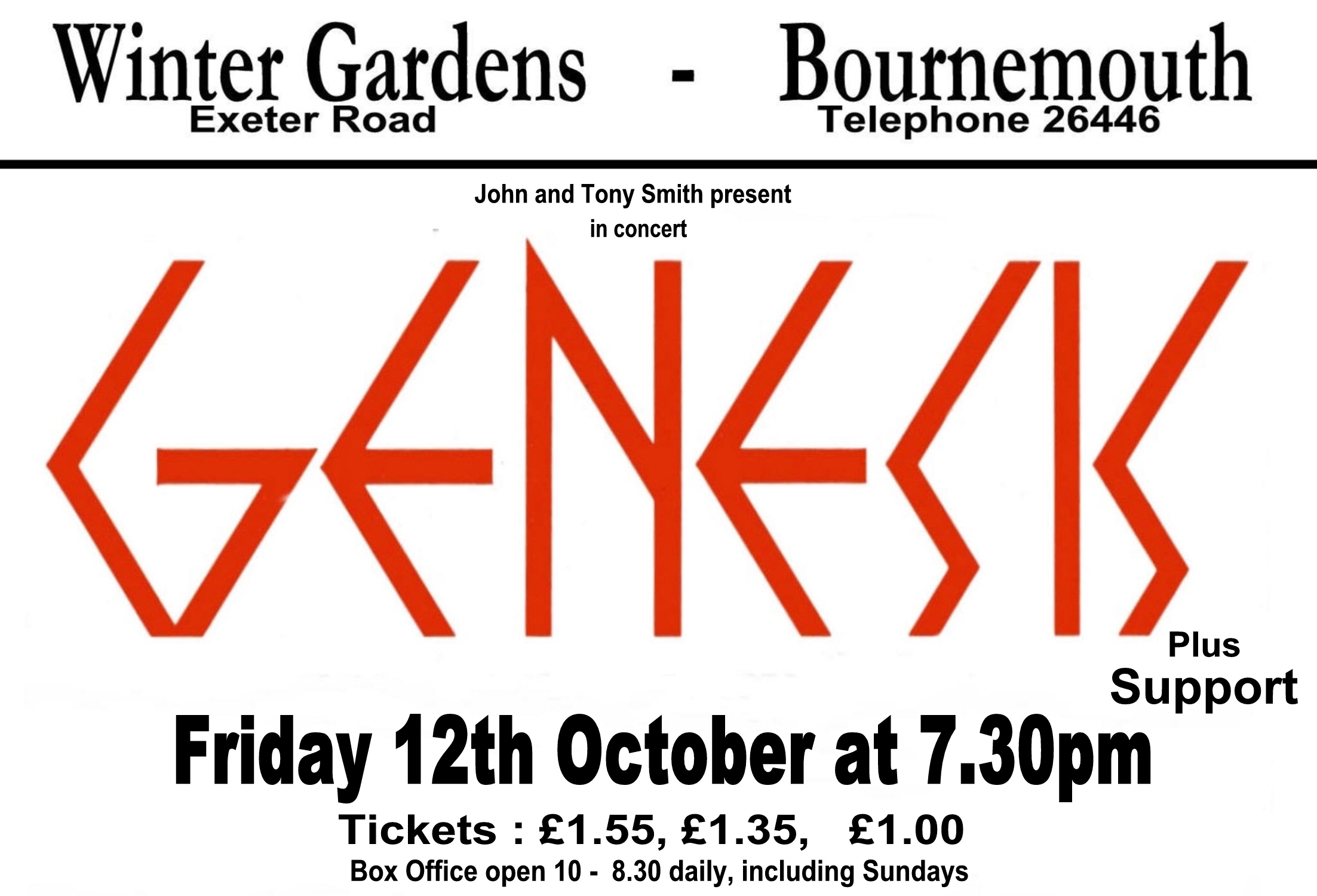 Email from Dave Robinson daverobinson5@hotmail.com Received 9.9.08. Oct 12th Genesis - 1973.