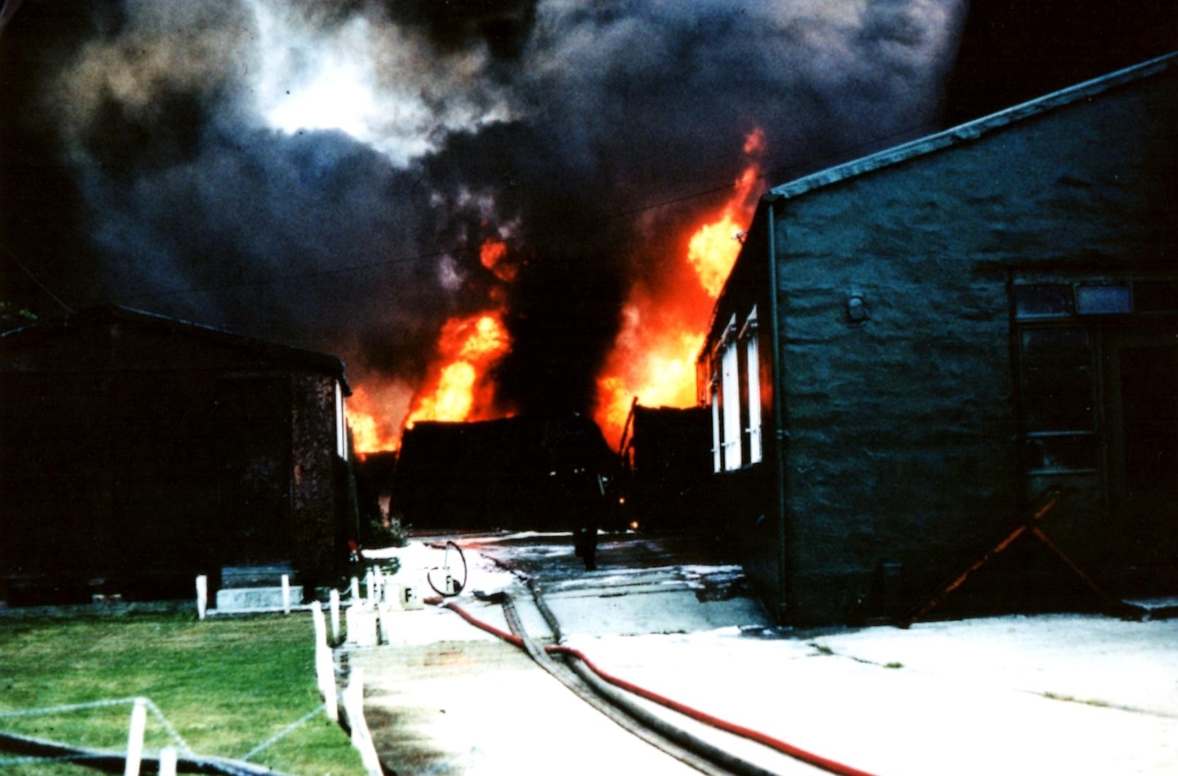 Fire in July 1967 at Farrow & Ball paint factory in Verwood. Explosions could be heard across Verwood..