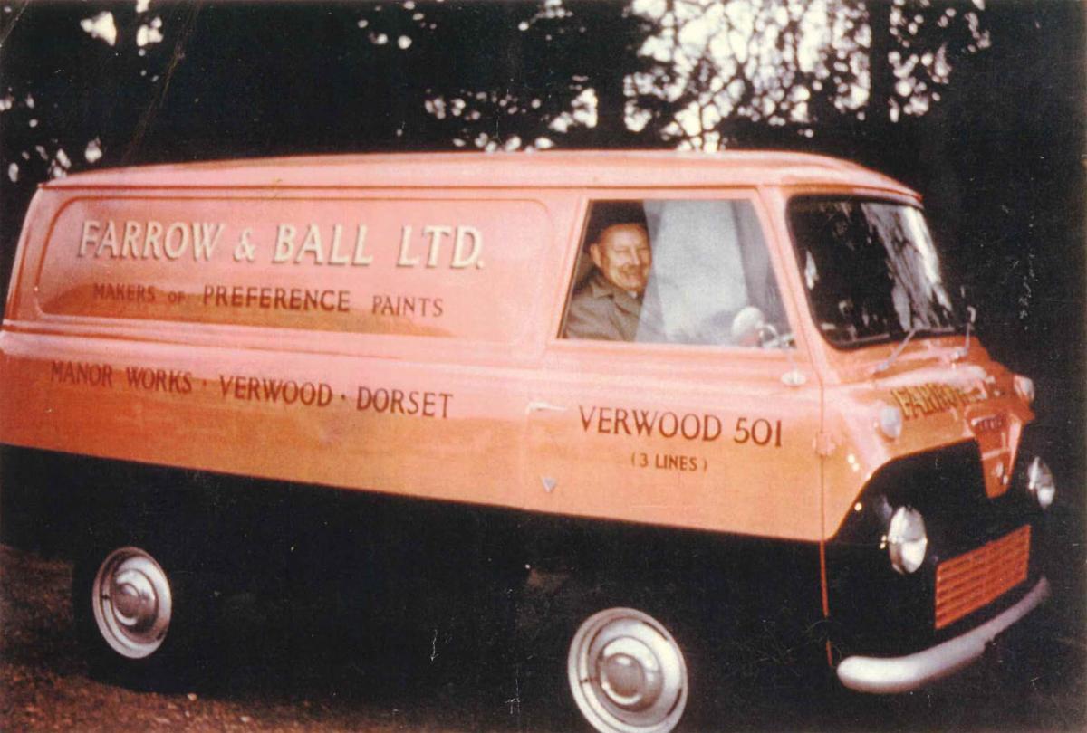 Norman Chappell in an early Farrow & Ball van