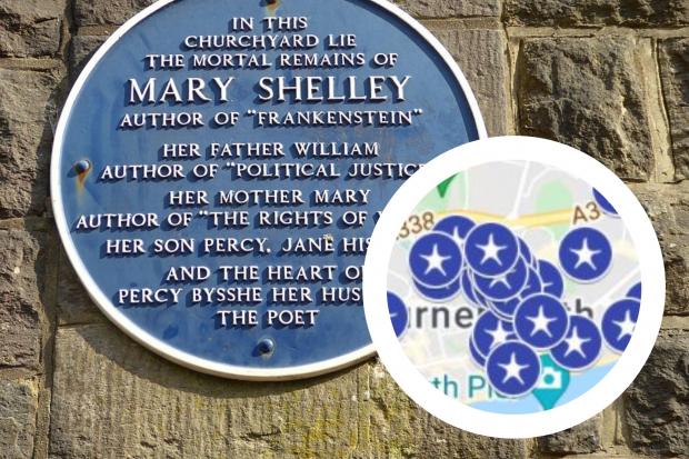 Blue plaques in Bournemouth.