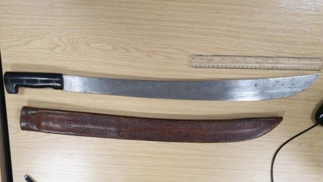 The machete that Freddie Gooderson had in his car. Picture: Crown Prosecution Service