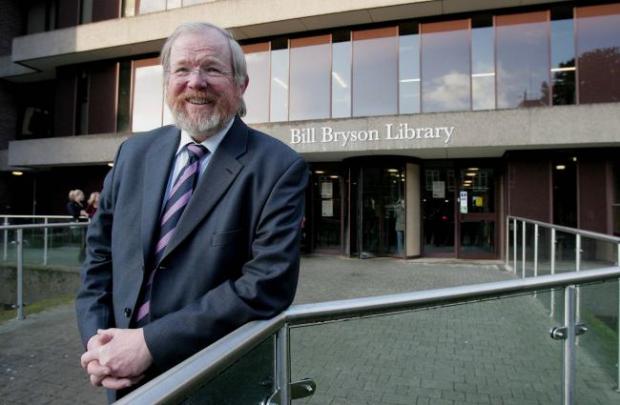 Bournemouth Echo: Bill Bryson outside the Durham University library that bears his name