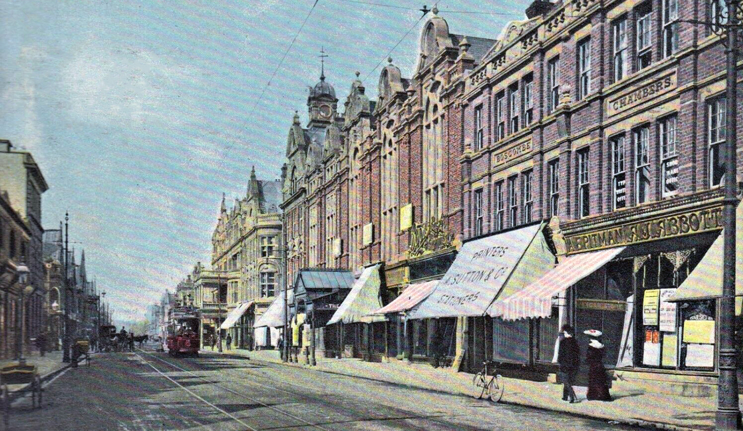 Old postcards of Christchurch Road, Boscombe.