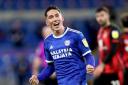 Cardiff City's Harry Wilson celebrates scoring his side's first goal of the game during the Sky Bet Championship match at the Cardiff City Stadium. PA Photo. Picture date: Wednesday October 21, 2020. See PA story SOCCER Cardiff. Photo credit shoul