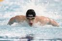 Jacob Peters swimming in heat 5 of the Men's 100m Butterfly during day four of the 2019 British Swimming Championships at Tollcross International Swimming Centre, Glasgow..