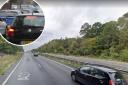 Heavy traffic on the A31 Ringwood (location pictured, Google Maps) and M27 westbound near Cadnam