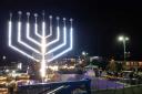 The menorah at Bournemouth pier after it was lit in 2021.