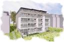 CGI of plans for new block of flats at existing Purbeck Court site in Boscombe Overcliff Drive