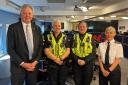 Police & Crime Commissioner David Sidwick, PC Jody Durkin-Jones, PC Beverley Beck and Chief Constable Amanda Pearson