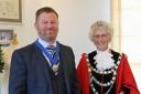 Councillor Diann March, Town Mayor for Wimborne Minster and on the left Councillor Simon Wheeler, Deputy Town Mayor for Wimborne Minster