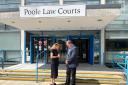 Adam Smith-Connor (right) outside Poole Magistrates' Court