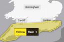 The yellow weather warning in place for Saturday