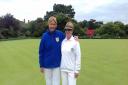 SUCCESS: Julie Leake (left) also won the Bournemouth & District Women's singles title, beating Lymington's Pam Lawford (right)
