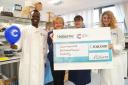 AMAZING BOOST: Southampton CRUK Research Centre, left to right, Leon Douglas, Rosie Kennar of Hoburne, Anna Smith and Dr Louise Saul