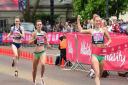 VICTORY: Poole AC's Melissa Courtney crosses the line first in the Vitality Westminster Mile (Picture: Ashley Bryant)