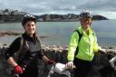 ON OUR BIKES: Cyclists Pamela and Clare Sell