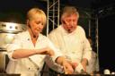 CAN COOK, WILL COOK: Celebrity chefs Lesley Waters and Brian Turner during their cookery demonstration<p>Picture: Hattie Miles