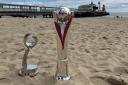Prestigious cricket trophies appear at Bournemouth beach