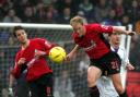 Eddie Howe, right, and Brian Stock, in 2004     Picture: CORIN MESSER/BOURNEMOUTH ECHO