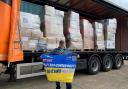 Organiser of the Help from Bournemouth to Ukraine group, Karol Swiacki, with donations made for Ukraine.