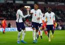 England U21's Jacob Ramsey celebrates scoring their second goal during the UEFA European U21 Championship Qualifying match at the Vitality Stadium, Bournemouth. Picture date: Friday March 25, 2022.