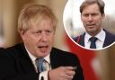 Tobias Ellwood, inset, has called for Boris Johnson to resign for months
