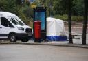 Police cordon and forensic tent in Bournemouth Square on Saturday, August 5