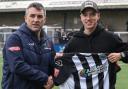 Luke Roberts, right, has completed his move to Dorchester Town