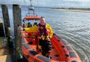Nathan Jauns aboard the Mudeford Servant Atlantic 85 lifeboat