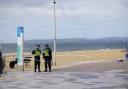 Police cordon on May 26 at Bournemouth beach
