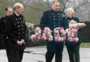 Firefighters with a wreath