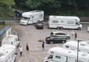 Travellers at Glen Fern car park in Bournemouth.