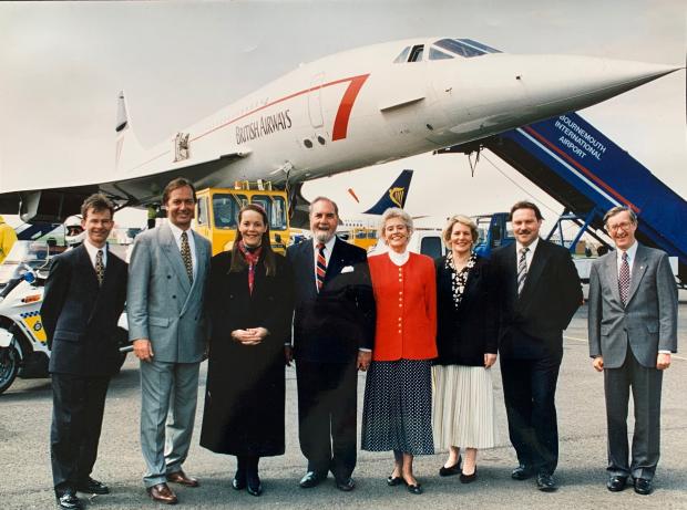 Bournemouth Echo: The Bath family with Concorde at Bournemouth Airport