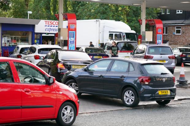 Bournemouth Echo: Queues have continued as drivers panic-buy petrol (Jacob King/PA)