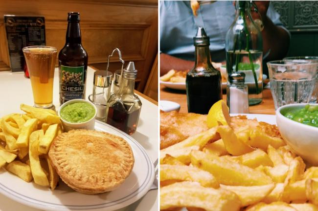 Fish and Chips at the Fry Inn (left) and Chez Fred (right) Credit: TripAdvisor