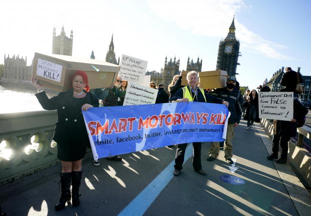 Bournemouth Echo: Smart motorways were protested against in London at the beginning of November (PA)