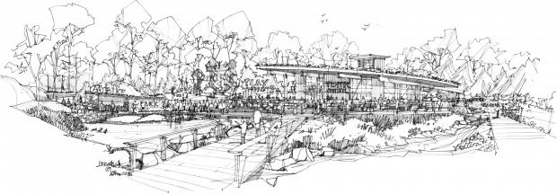 Bournemouth Echo: Artist sketch of the development proposals for Avon Heath Country Park. Picture: W. H. White