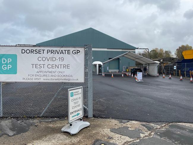 Dorset Private GP testing site near Bournemouth Airport. Picture: Meadow Communications