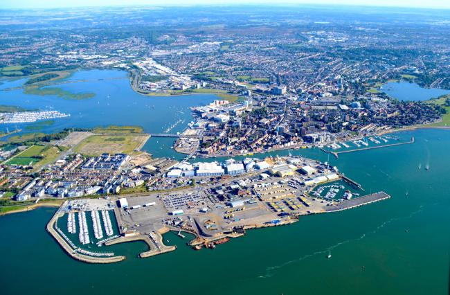 Aerial image of Holes Bay and Carters Quay in Poole