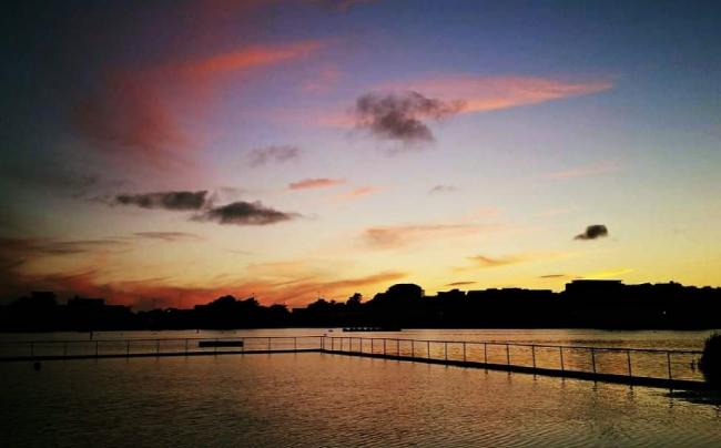 Poole Park lake at sunset by Echo Camera Club member Deborah Baker
