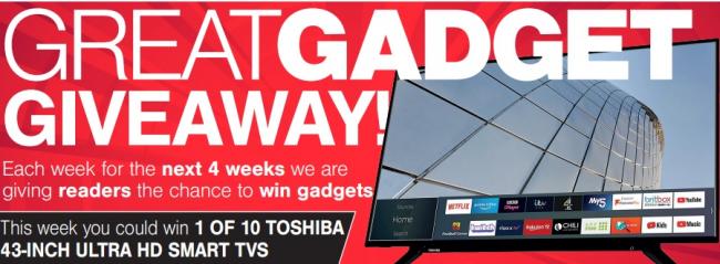 WIN: A 43-inch Toshiba TV in our great gadget giveaway!