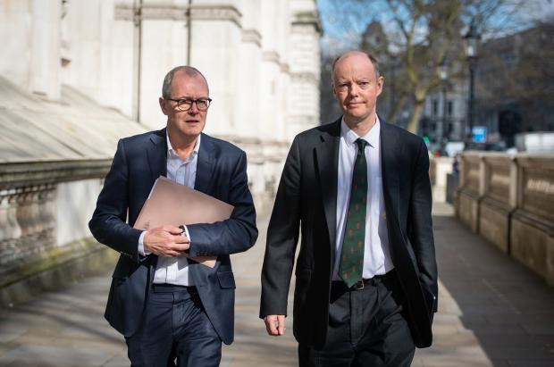 Bournemouth Echo: Chief Scientific Adviser Sir Patrick Vallance (left) and Chief Medical Officer for England Chris Whitty (right). Picture: PA